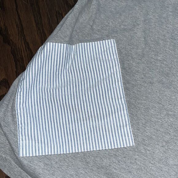 Vintage Tommy Hilfiger Big Raised H sewn Chest Pocket Jersey Gray retro T-Shirt - Picture 7 of 8